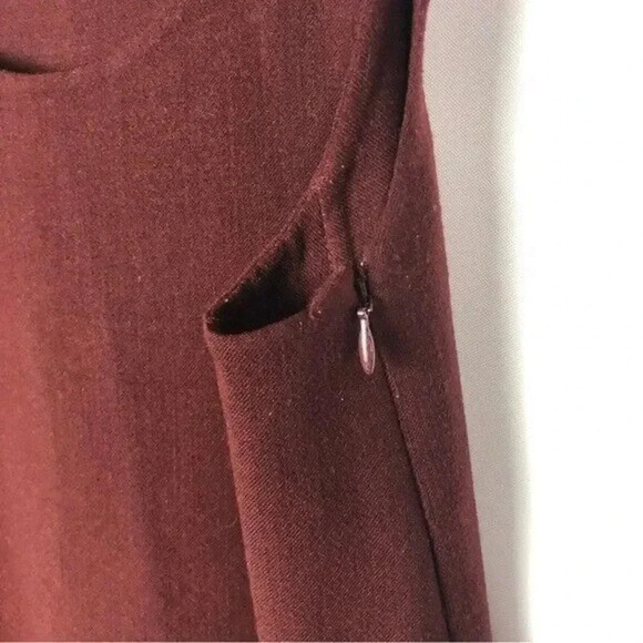 Theory Kestel Saxton Sumac Red Scoop Neck A-Line Virgin Wool Mini Dress P/0 - Picture 6 of 6